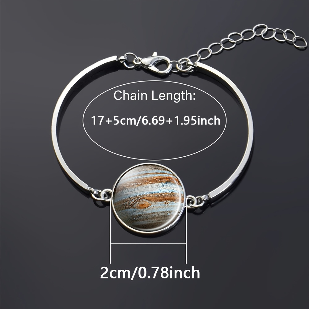 White Flat Glass Adjustable Length Bracelet with Cloud Pattern Design