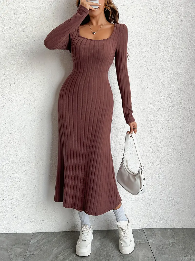 womens solid color ribbed sweater dress women's clothing - Temu Pakistan womens solid color ribbed sweater dress women's clothing - Temu Pakistan