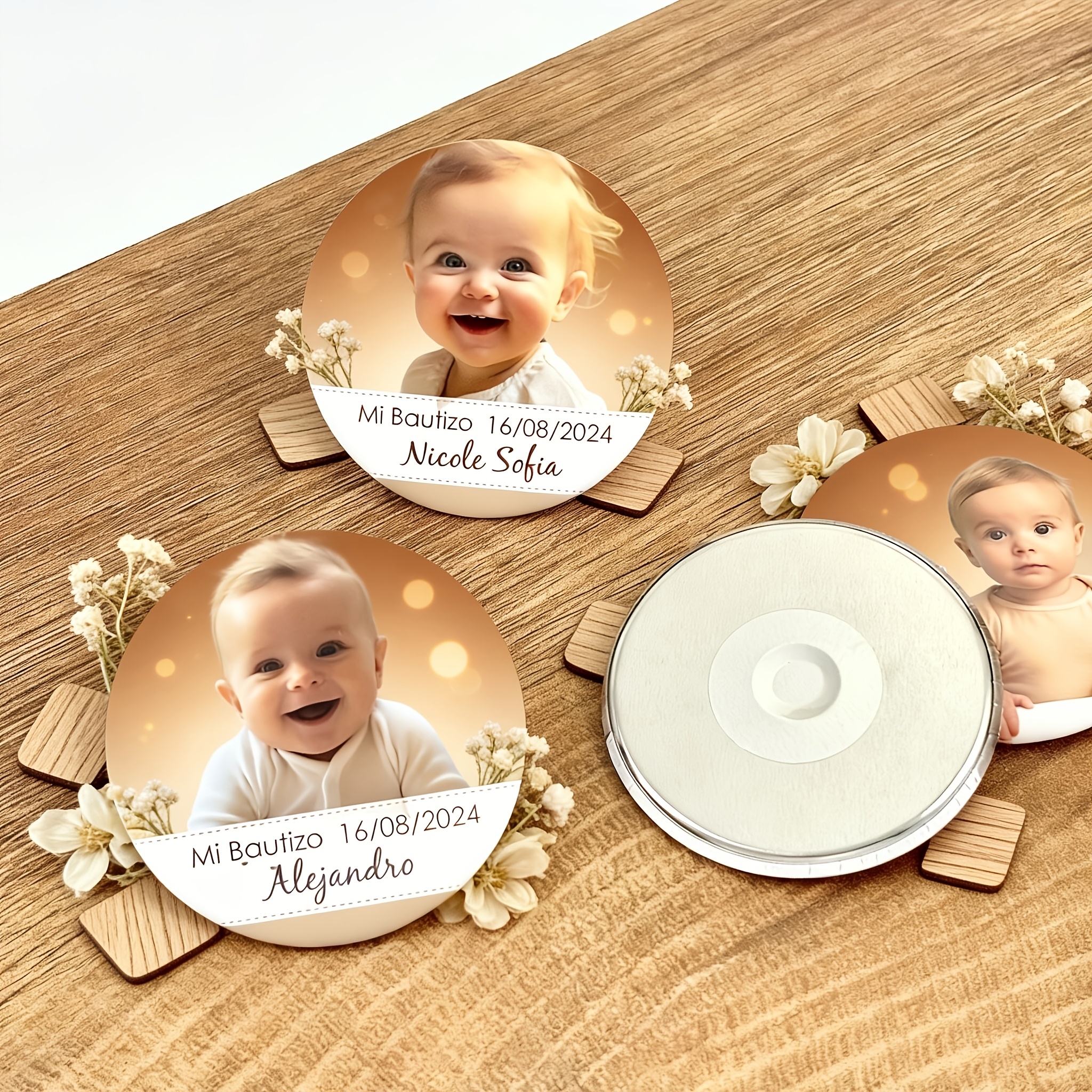 TEMU Customized Baptism Decorations, Important Day Ornaments And Keepsakes, Customizable With Names And Dates, Baptism Gifts, Fridge Decor, Wedding
