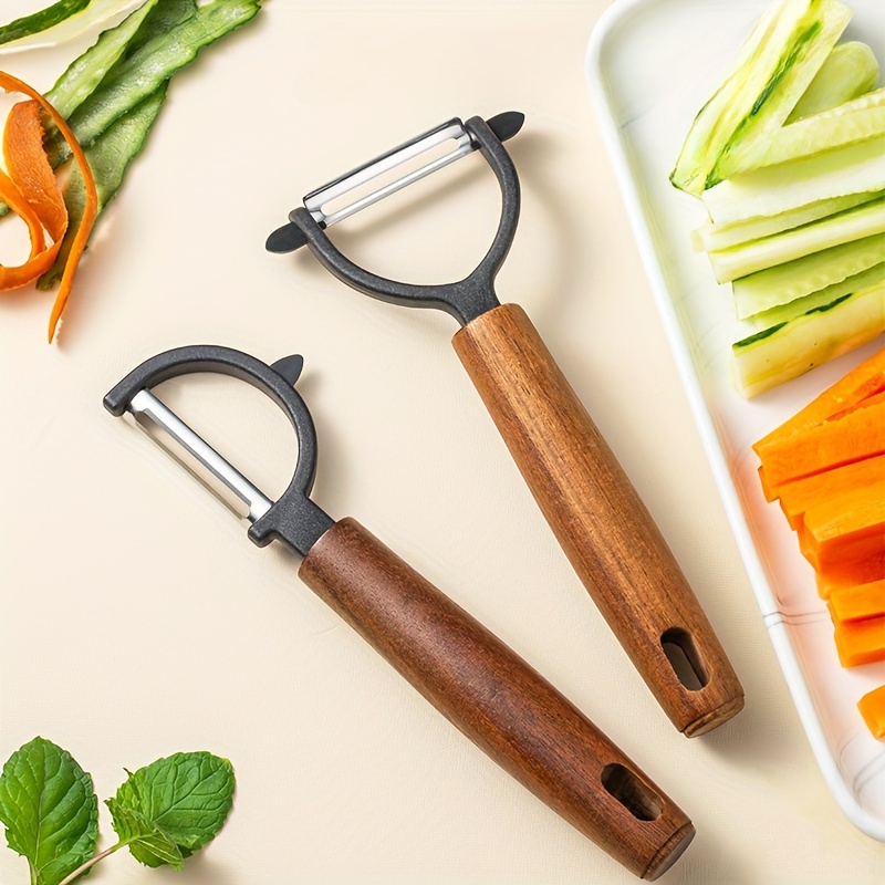 

Stainless Steel Multi-functional Peeler With Acacia Wood Handle - Perfect For Fruits, Vegetables & Potatoes