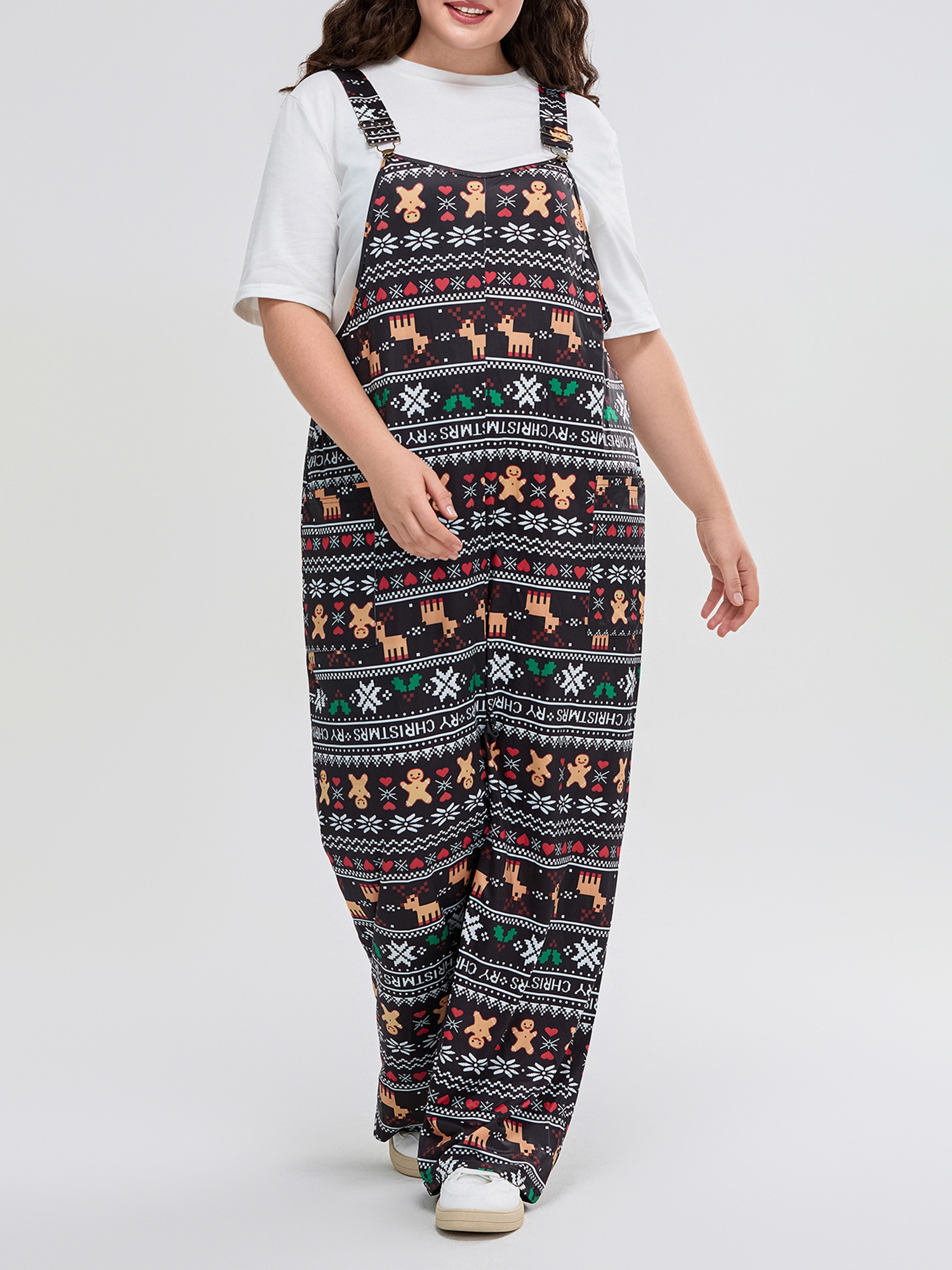 Knitted Overalls Plus Size Christmas Jumpsuit Plus Size Christmas