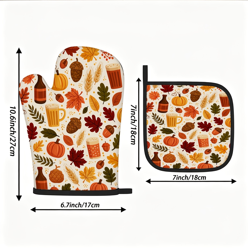 TEMU Isotherme Citrouille d'Automne et avec Crochets - Antidérapant, Convient pour , la Cuisson, le Gril, Durable pour Casseroles/Poêles Chaudes,
