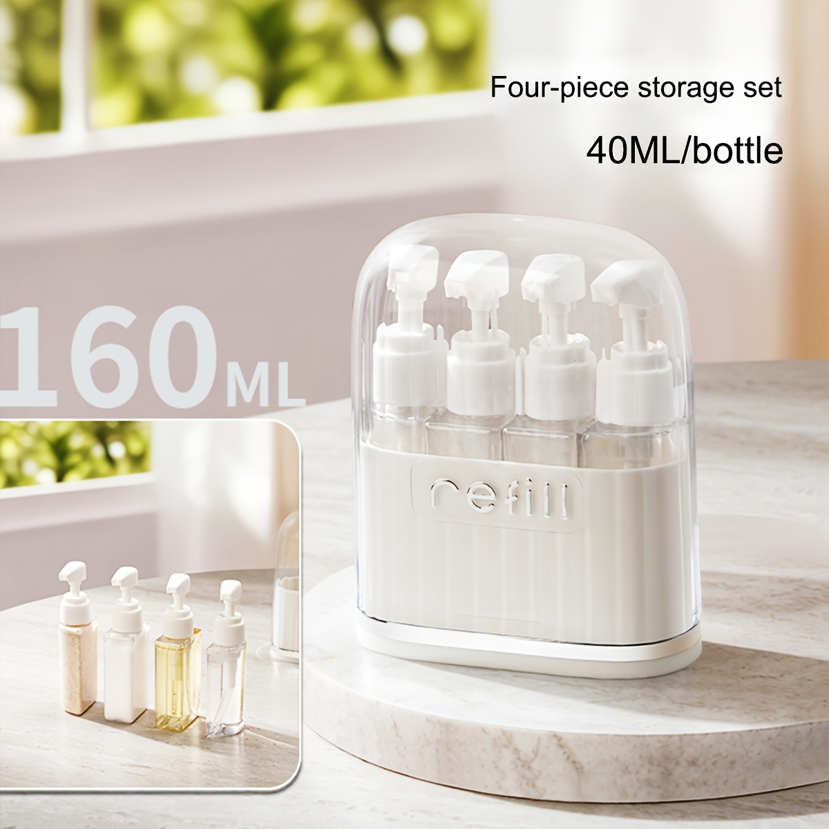 TEMU Travel Refillable Bottle Set; 2pcs Or 4pcs Set; Portable Toiletry Dispenser Set; With Labels, Travel Refillable Bottles, For Storing Toiletries;
