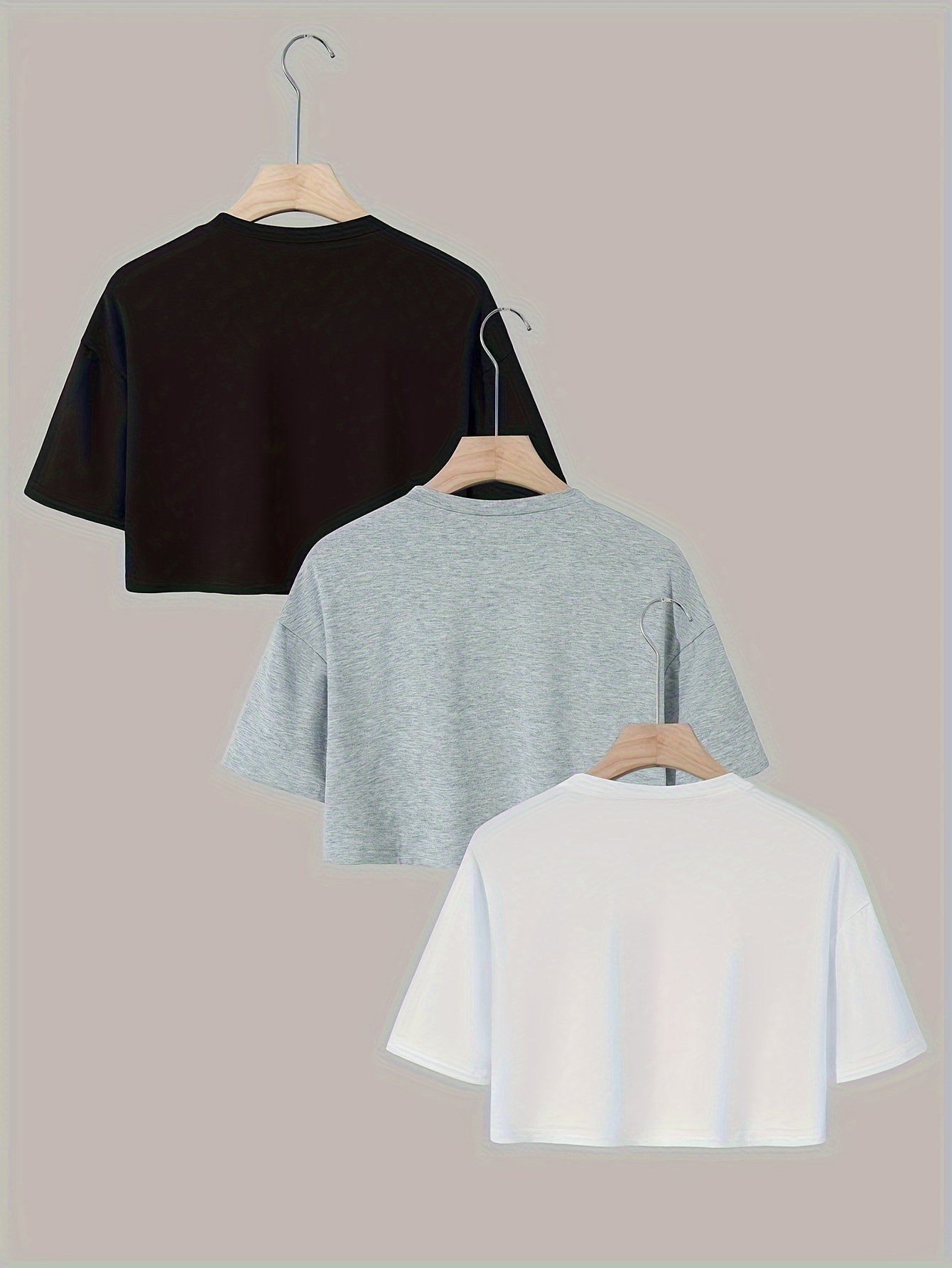 Crew Neck Crop T shirts Casual Short Sleeve Top Spring - Temu