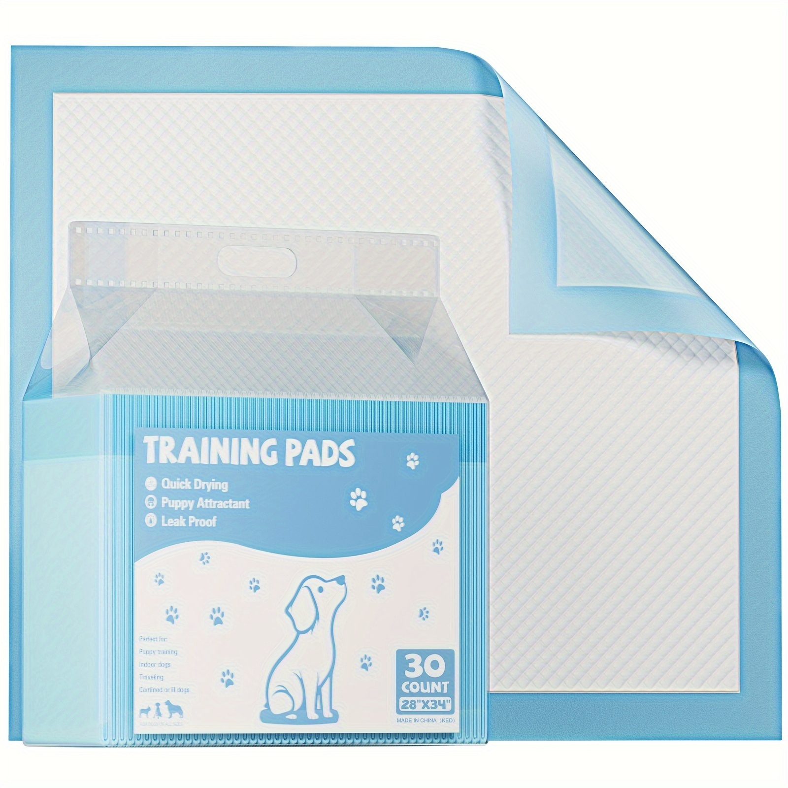 TEMU Dog Training Pads- 2 Size Bulk Pack Puppy Pee Pads, Disposable Dog Pee Pads, Leak-proof And Quick- Potty Pads For Puppy And Dogs