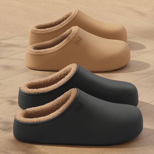 item picture fzt winter thickened wide toe home plush slippers couple style easy comfortable warm bedroom slippers for men and women indoor outdoor dual suitable for cold weather in autumn and winter daily