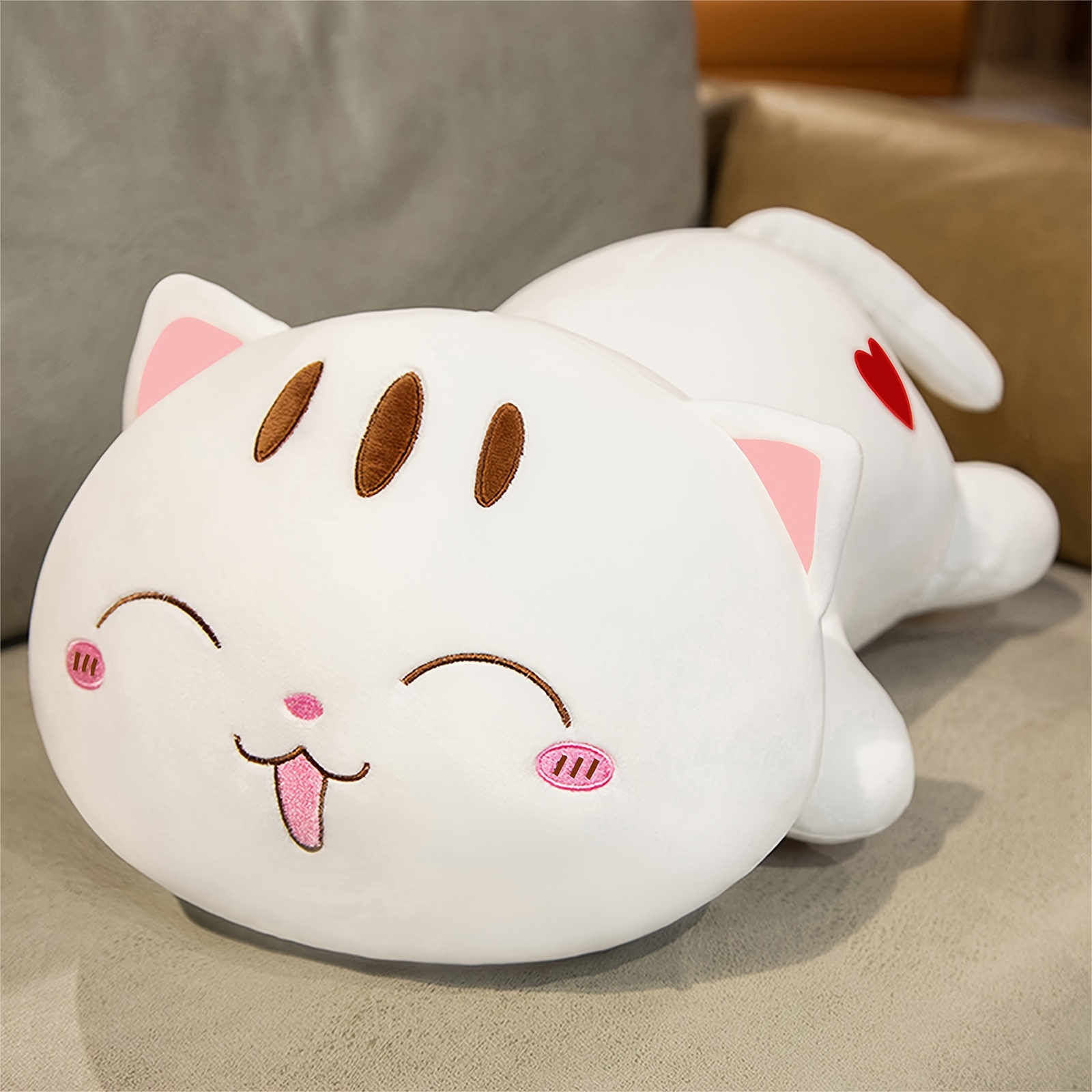 

25cm/9.84in Cute Cat Plush Toy Stuffed Animal Toy, Cute And Soft Animal Pillows Perfect Birthday Gift Holiday Decorations Christmas Gift For Family And Friends