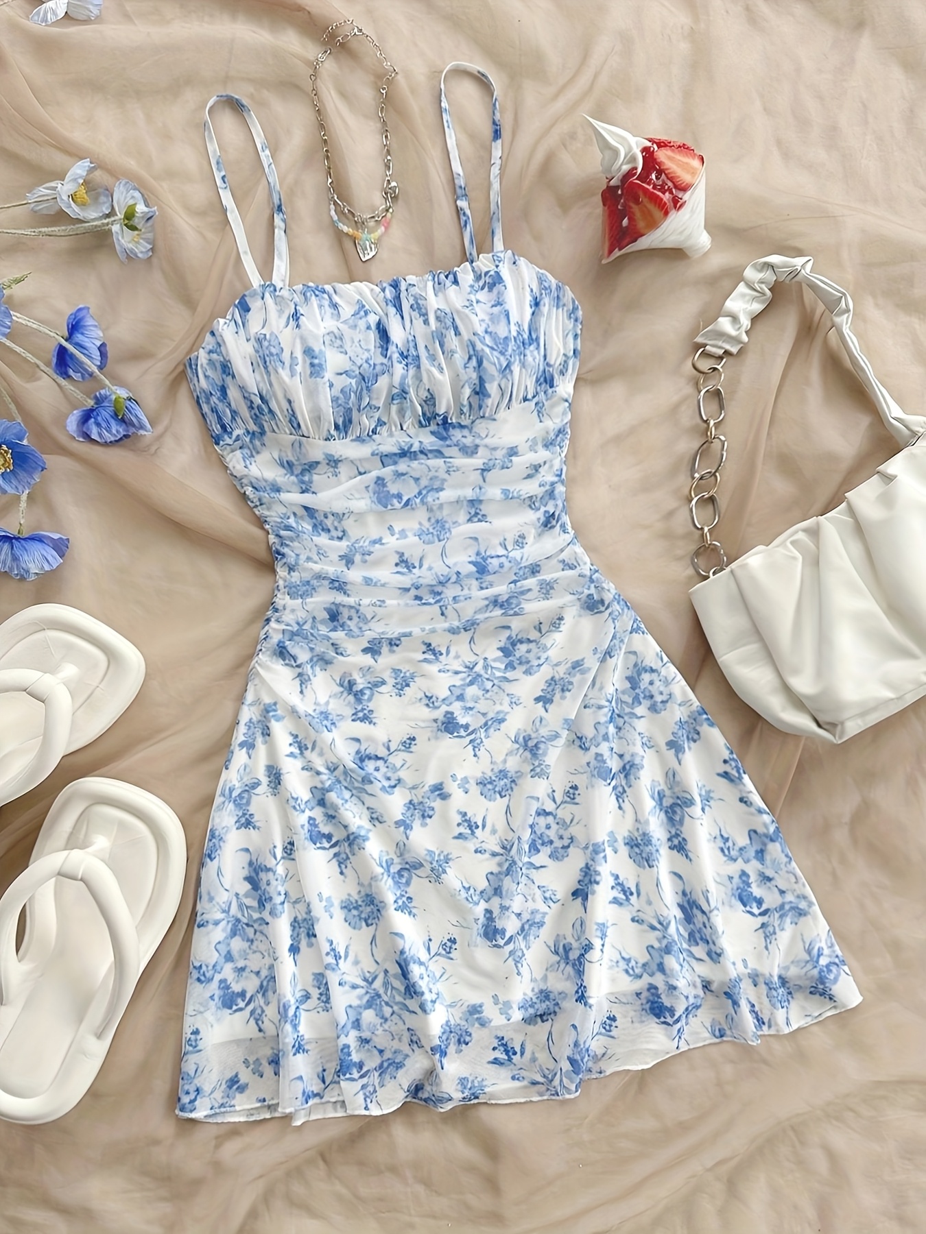 rose floral print mesh backless bodycon mini slip - Temu