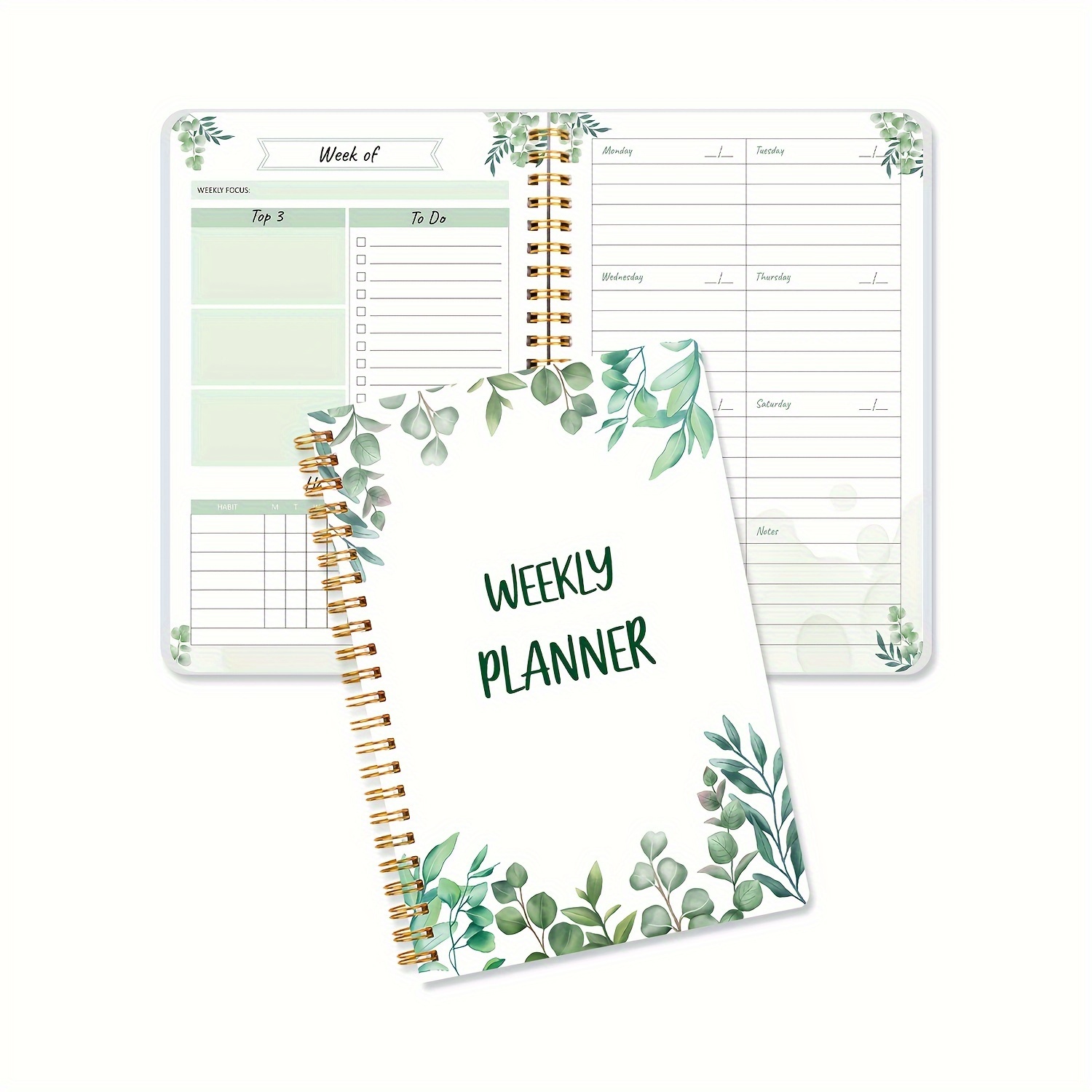 

Weekly Planner For Adults - English Daily Planner With Habit , To-do List, And Top 3 Priorities - Ideal For Office And Learning Use