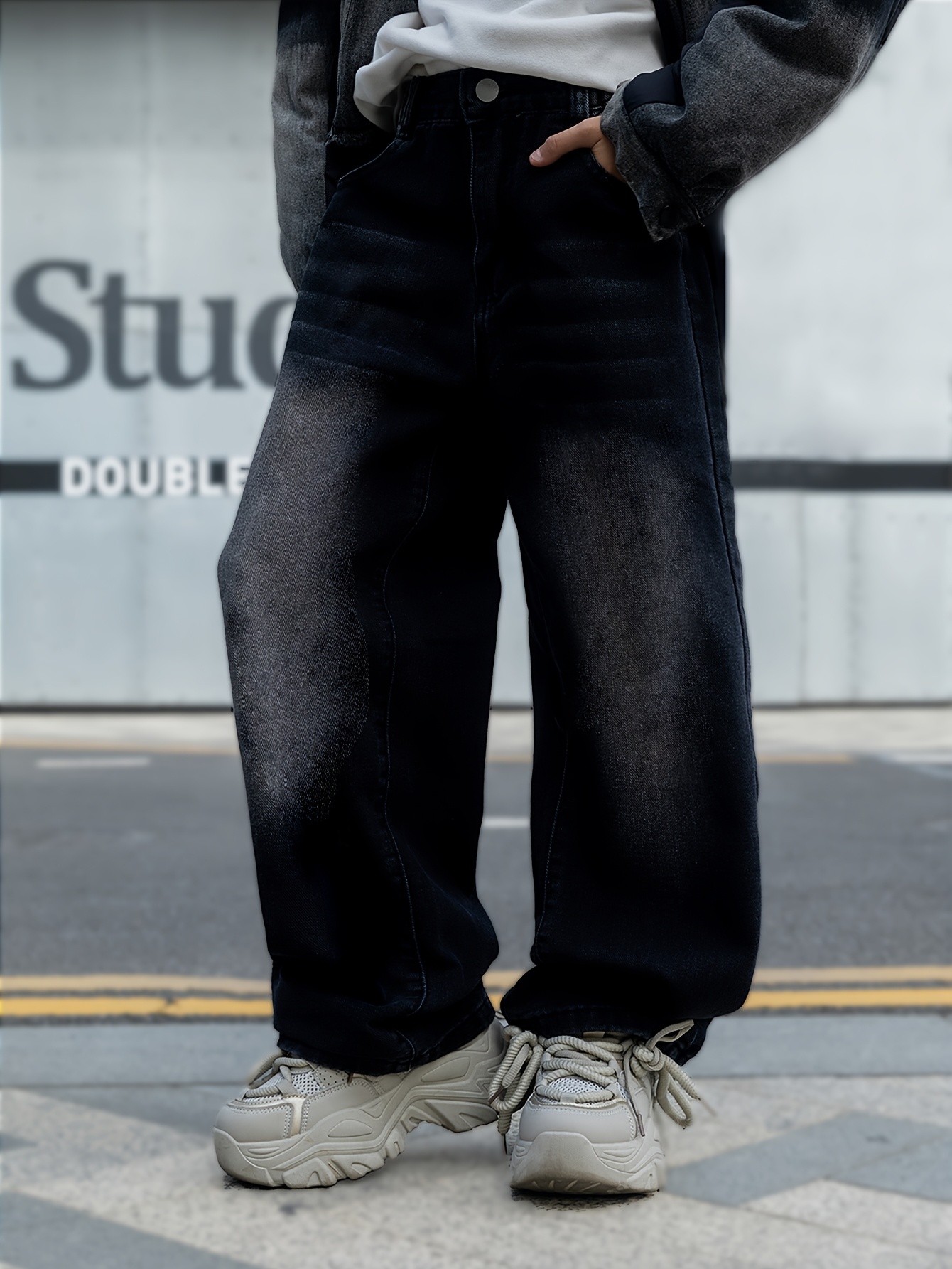 sun yat sen boys washed black versatile academic - Temu