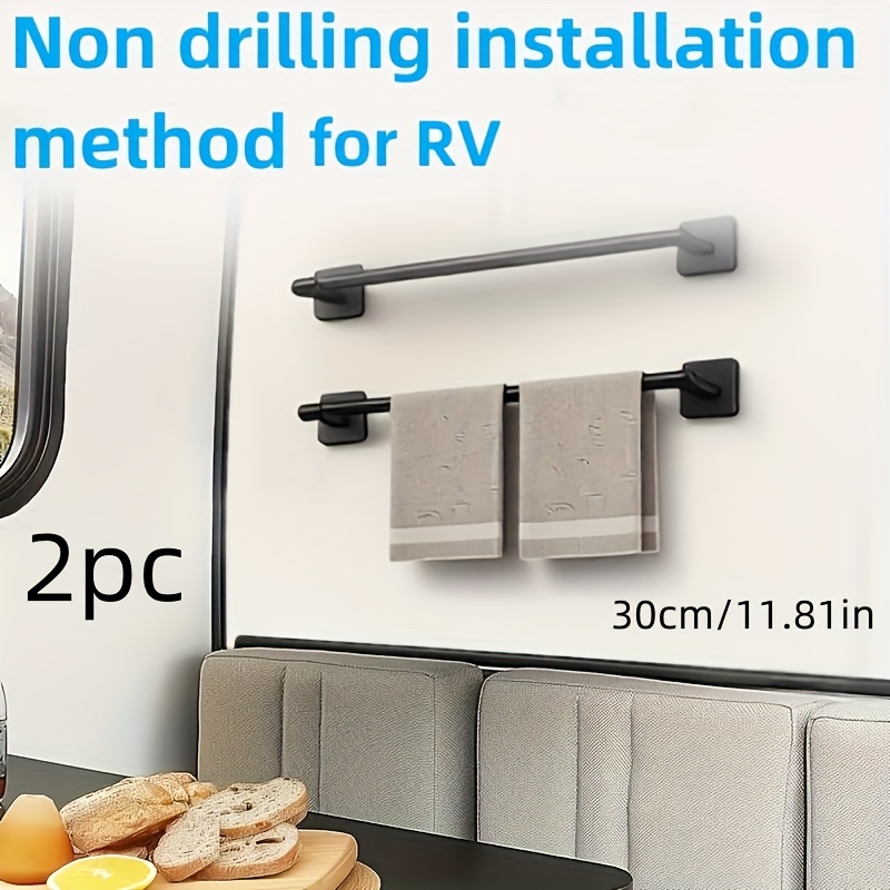 E-shop 2er-Set RV Handtuchhalter ohne Bohren für die Wandmontage von Wohnmobilen und Campern, spart Platz im Wohnmobil. Kostenlose Bohr- und Montage,