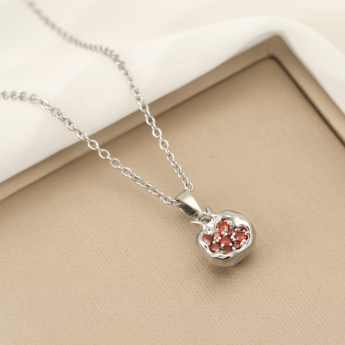 Copper Pomegranate Fashion Pendant Necklace, Exclusive Valentine's Gift