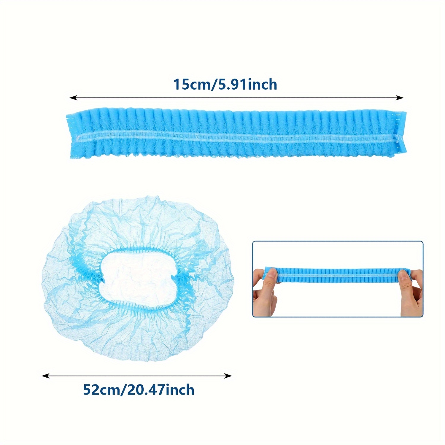 Capuchons Cheveux Jetables Non Tissé - Lot De 20, Bande Élastique, Pour Cuisine Ou Laboratoire
