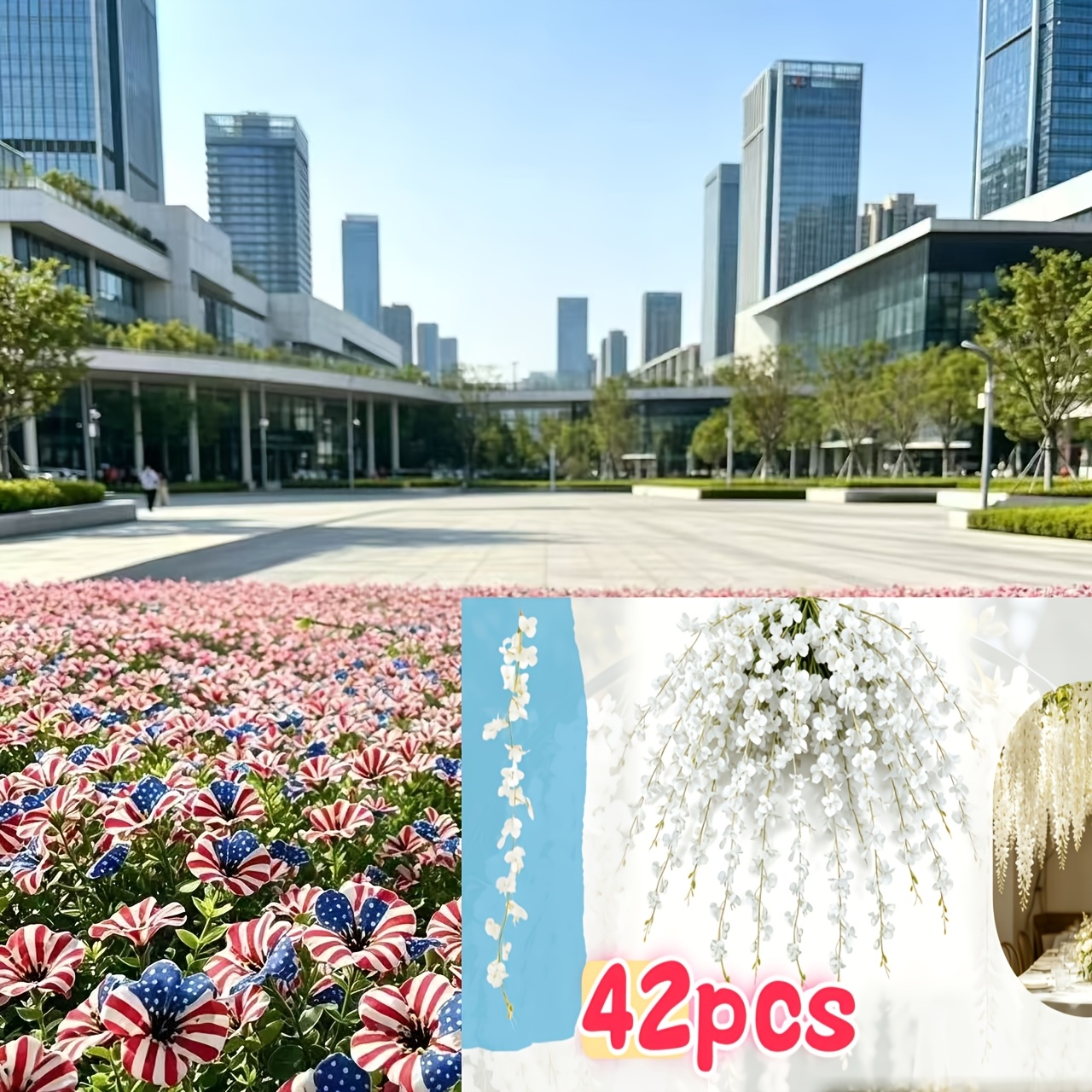 TEMU 42pcs Bouquet Décoratif Suspendu de Blanche , Texture de Naturelle Complète et Détaillée, Ambiance Intégrale. Matériau Plastique Épaissi et
