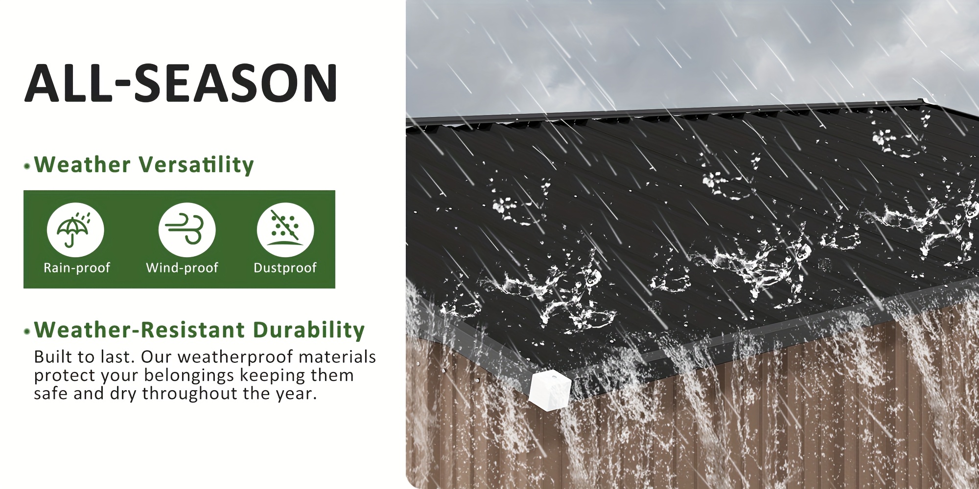 10x12ft Heavy-Duty Metal Tool Shed - Brown Weatherproof Storage for Garden Tools, Spacious & Durable with Sliding Doors, Ideal for Backyard, Lawn, or Garden Use, Outdoor Storage Shed, Sliding Door Design, Secure Sliding Doors