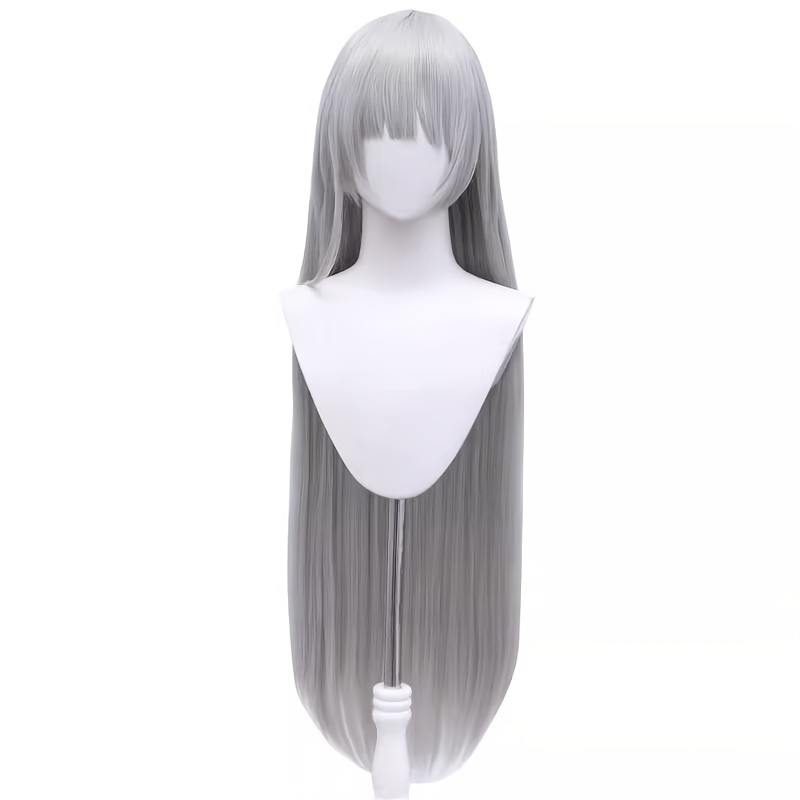 unisex anime wig long straight hair bangs natural look Temu