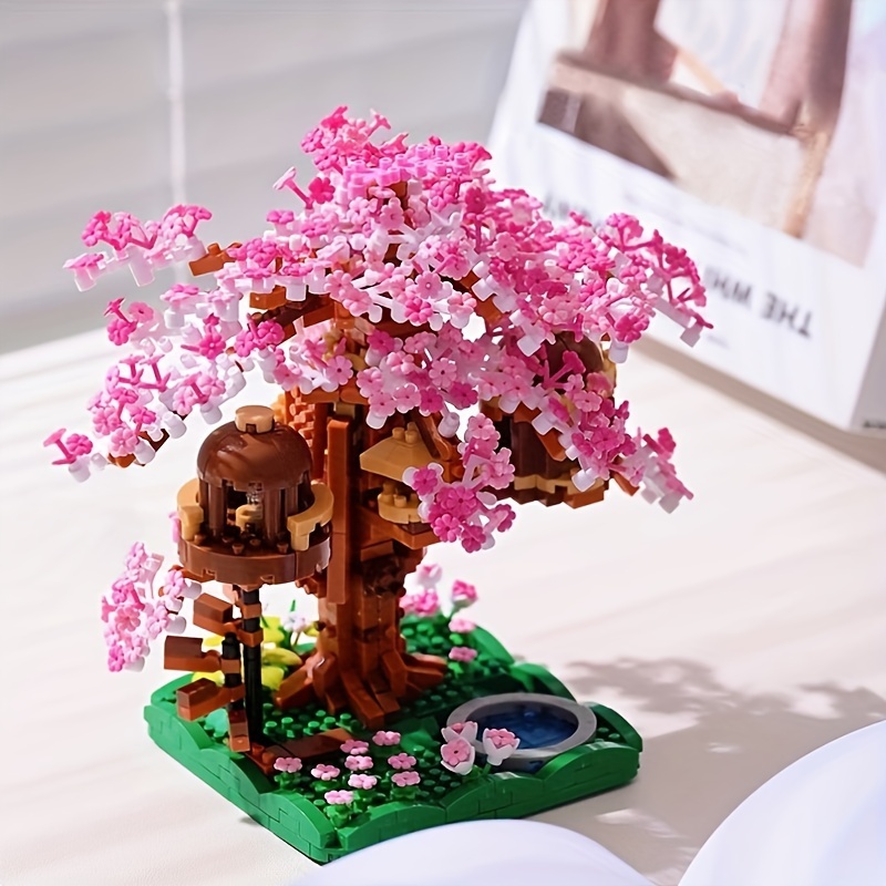 2028pcs Bloques Construcción Casa Árbol Sakura Rosa - Juguetes