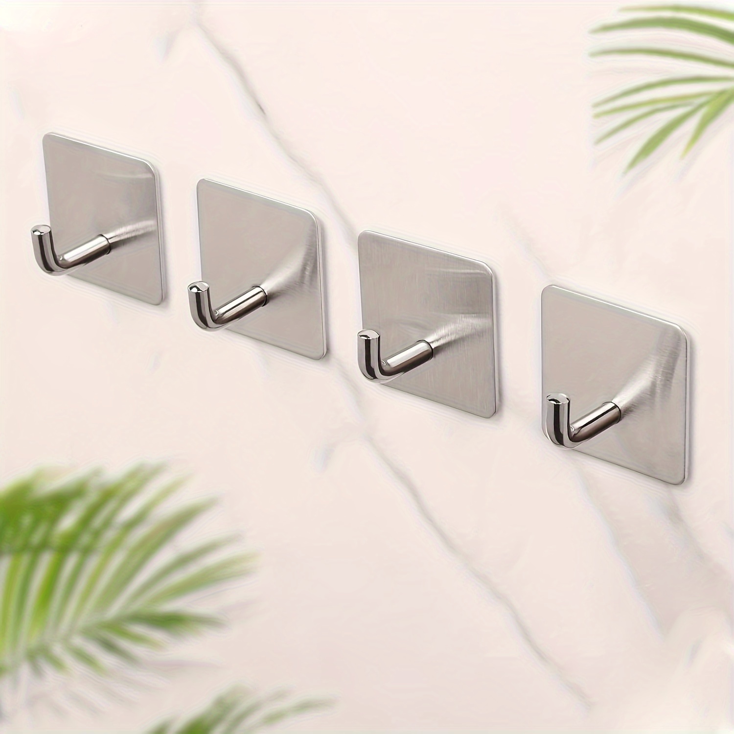 Adhesive Hooks Heavy Duty Wall Hooks for Hanging 20lb(Max) Clear Sticky Hooks Waterproof Oilproof Utility Hooks for Towel Keys Coats Wreaths Outdoor