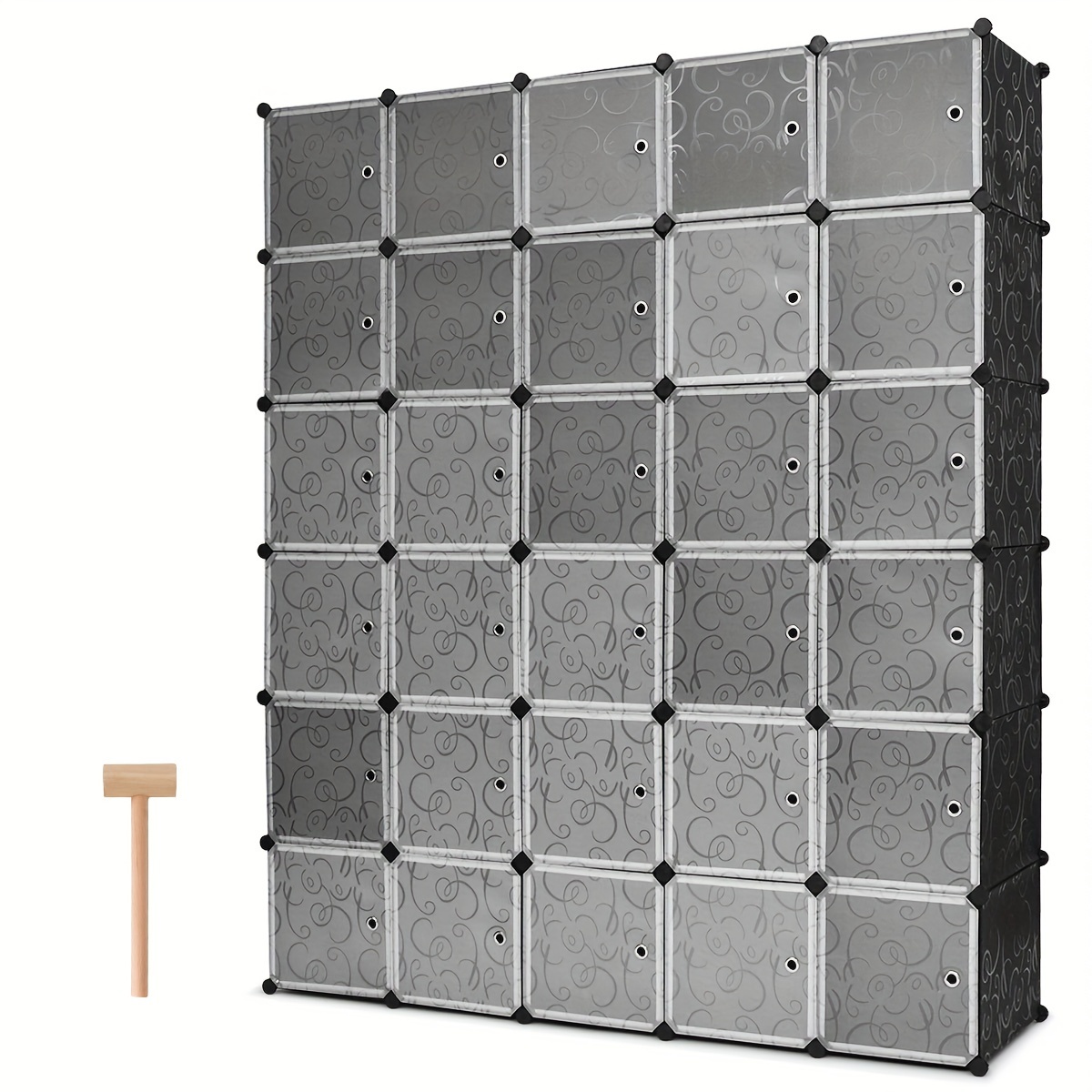 

30pcs Cube Portable Closet Storage Organizer, Clothes Wardrobe Cabinet With Doors, Clothes Storage Organizer For Bedroom