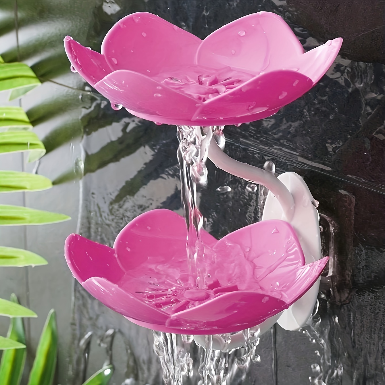 

1pc Lotus Flower Soap Holder, Wall Mounted Soap Box, Bathroom And Kitchen Soap Rack, Double Layer Soap Holder