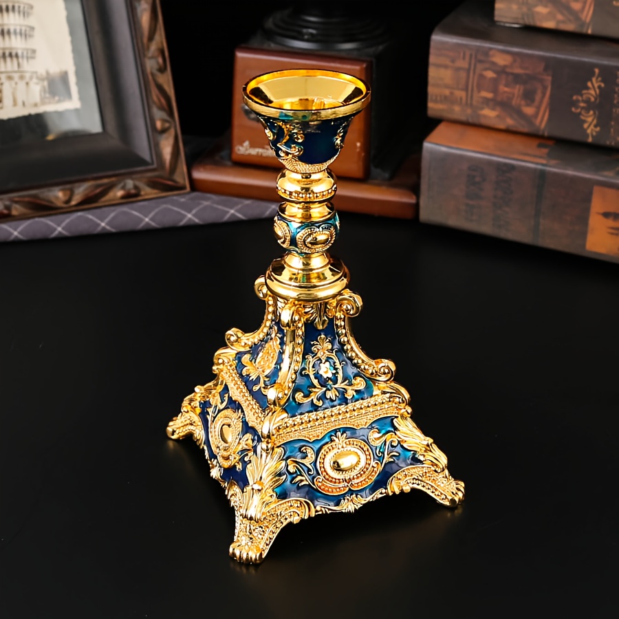 TEMU 1pc Of Metal 1-head Candlestick, Restaurant And Hotel Table Decoration, Home Candle Holder, Festive And Party Atmosphere Decoration Supplies