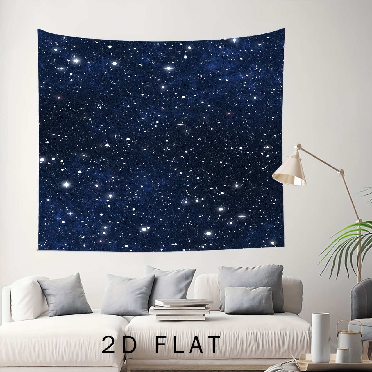Galaxy Space Tapestry Dark Blue Starry Night Sky Wall Hanging_voghion.com