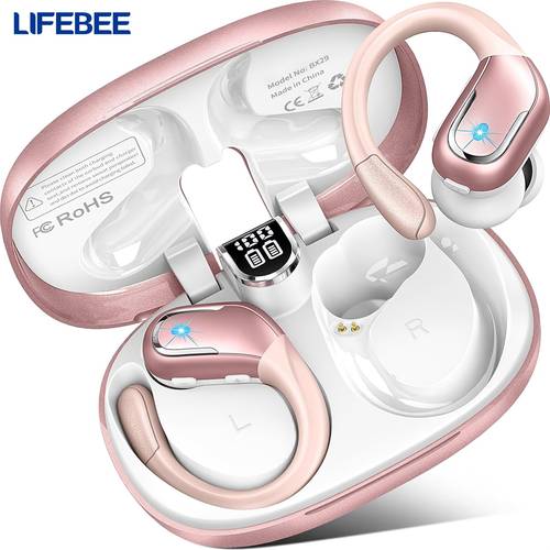 immagine dell'articolo nuovi auricolari wireless per running , cuffie wireless con suono pure , cuffie over ear con display a luce, auricolari con cancellazione del rumore e microfono incorporato
