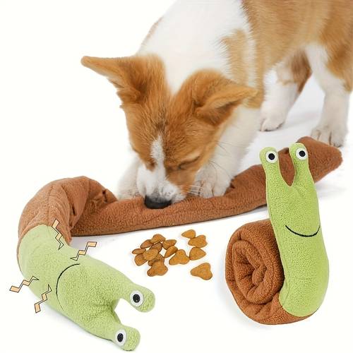 1pc interactive squeaky snail plush dog toy chew toy with closure multi for foraging teeth grinding durable chew resistant for all breeds sizes dog chew toy dog toy soft plush material dog toys for