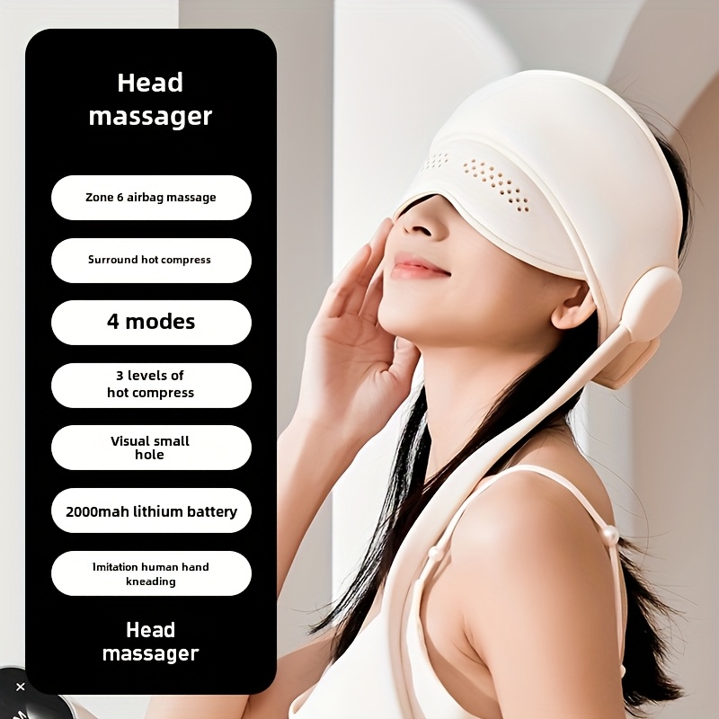 head massage   charging   for sleep aid home use hot compress head and eye integrated massager