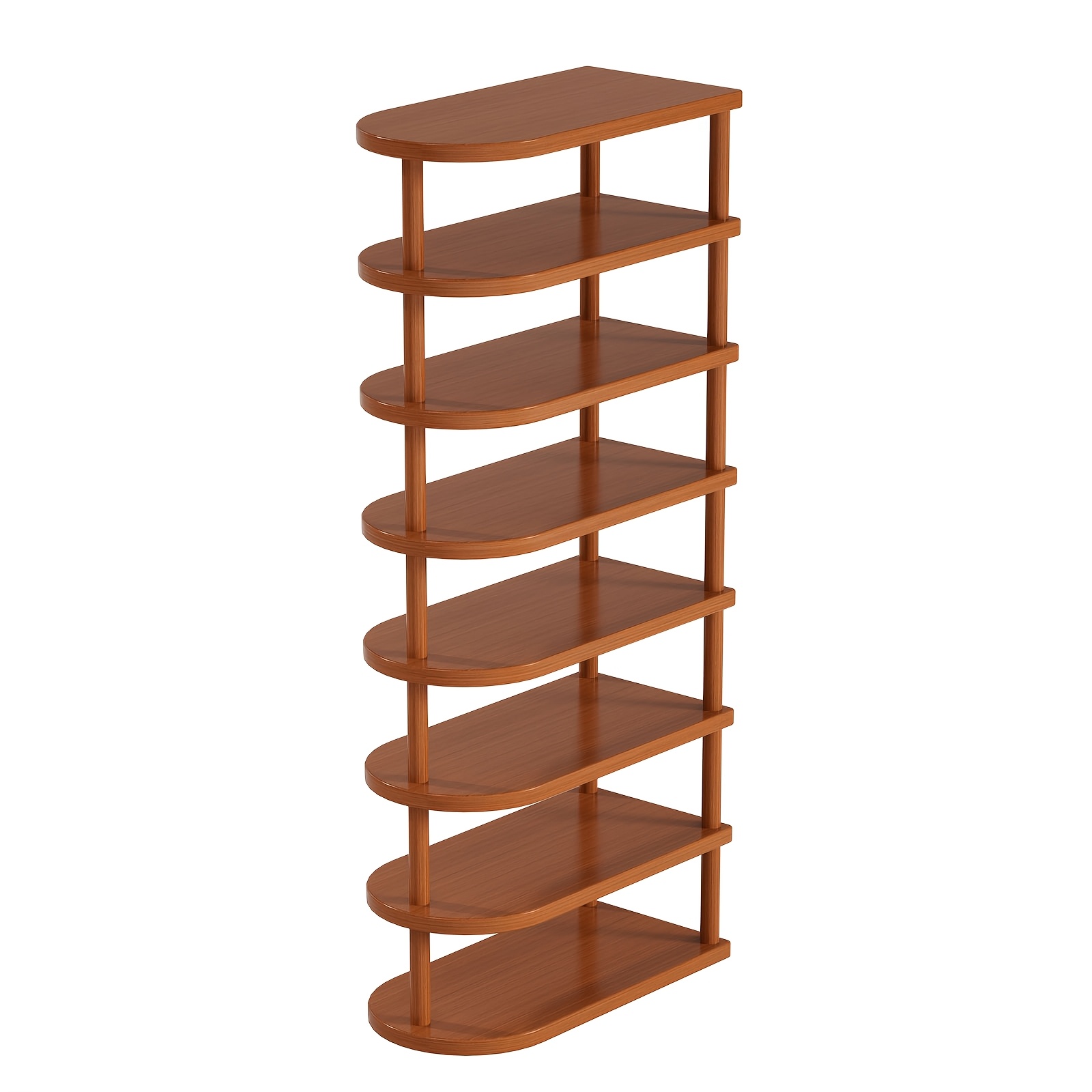 TEMU Vertical Narrow Shoe Rack, Curved Rounded Storage Rack, Floor-standing Space-saving Shoe Storage, Suitable For Entryway Corners, , Bedrooms,