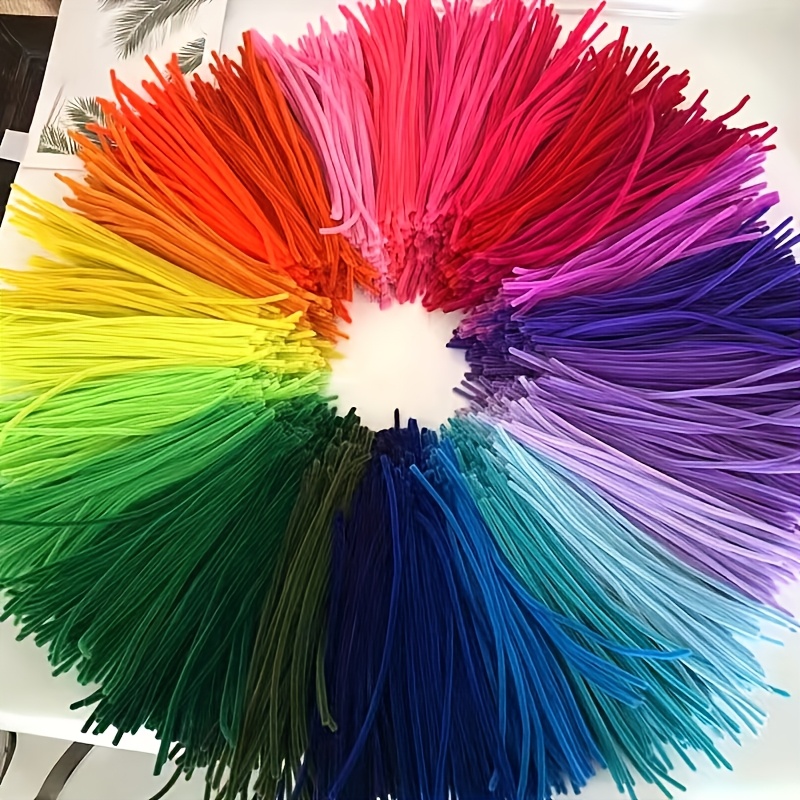 item picture 200pcs multicolor craft pipe cleaners chenille stems fluffy and curved sticks soft plastic diy craft sticks for hair accessories floral arrangements art projects vibrant assorted colors