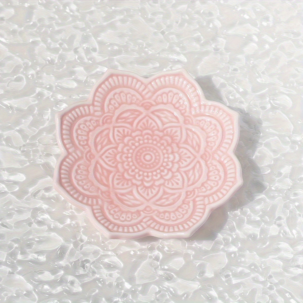 TEMU 1pc Mandala Jewelry Tray, Exquisite Flower Plate For Studs, Earrings, Necklace, Bracelet, Home Decoration, Holiday Gift