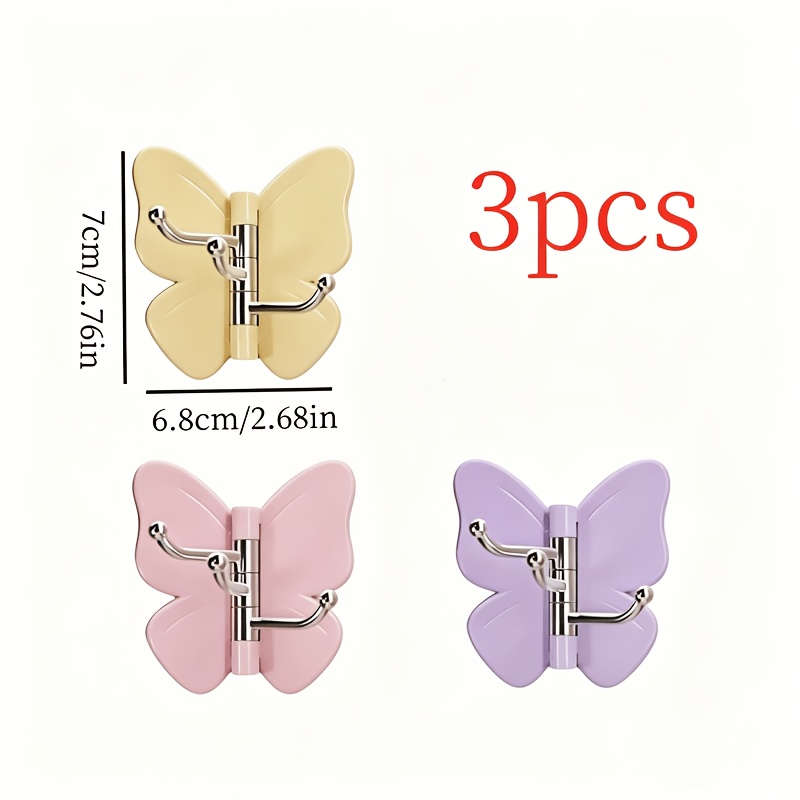 TEMU 3pcs Rotatable Triple Hooks/home Kitchen Hooks/wall-mounted No-drill Multi-use Storage Hooks/, Utility Hooks