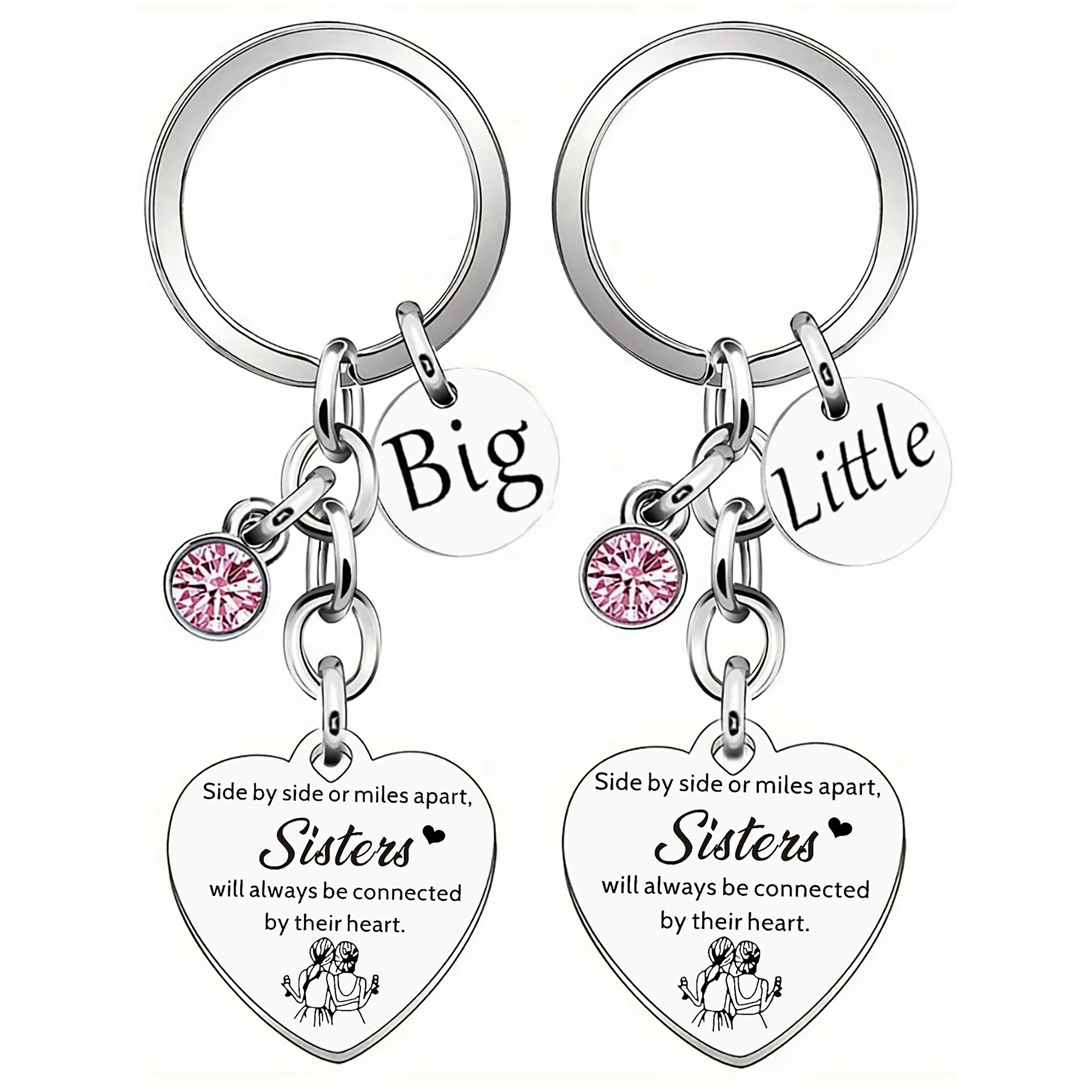 TEMU 2pcs/set Sister Gifts From Sisters Keychain For Sister Mother's Day Birthday Gifts Best Sister Gifts Birthday Gifts For Sister Gifts From Sister