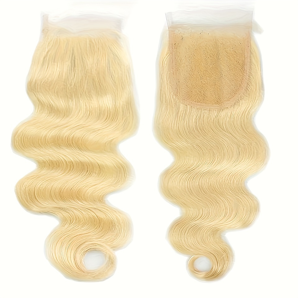 

Women's 613 Blonde Body Wave Lace Closure 4x4 Transparent Pre- Human Hair Extensions For All People