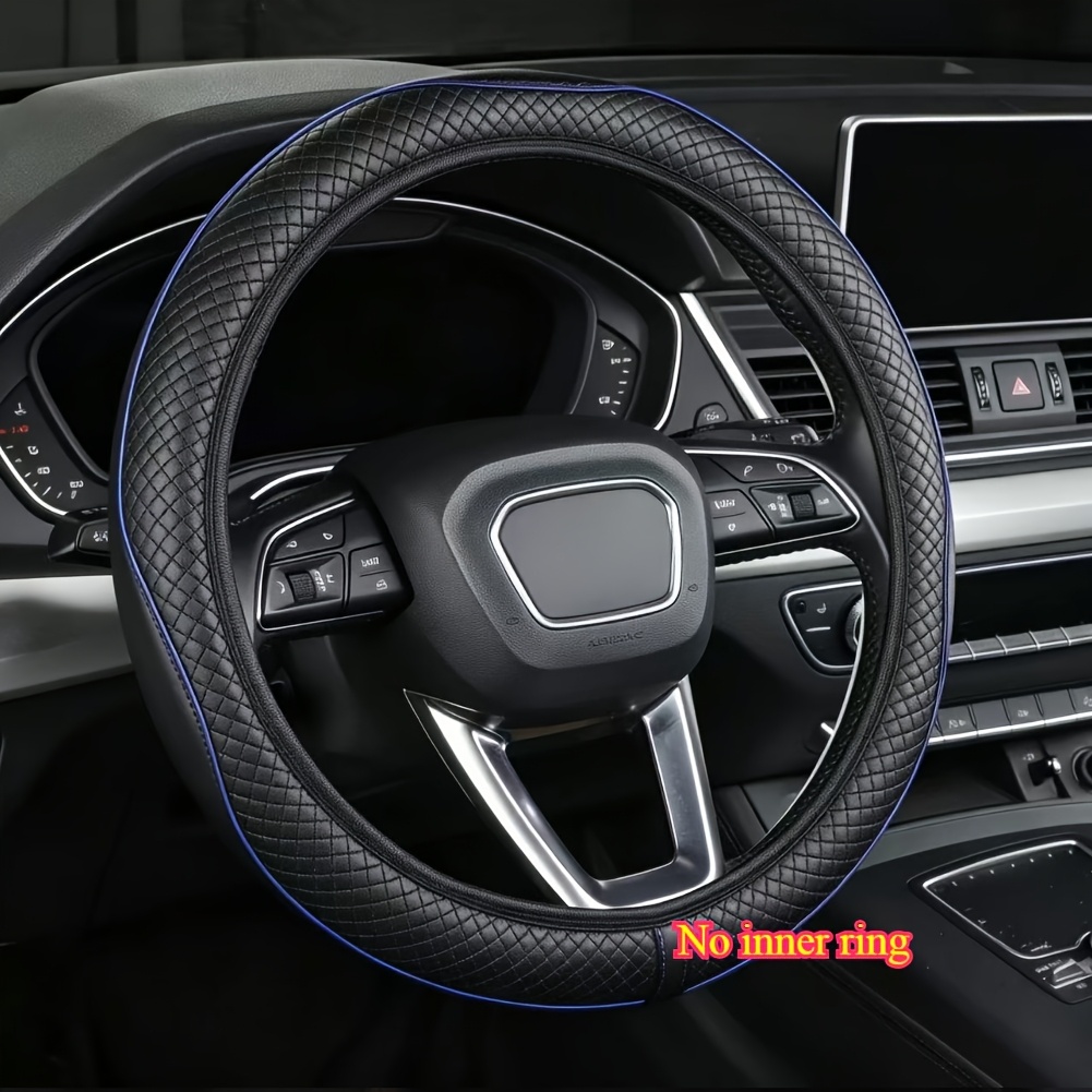 TEMU Universal No Faux Leather Car Steering Wheel Cover Steering Cover Stering Cover Embossed Anti-slip Auto Stereng Cover Car Interior Additions