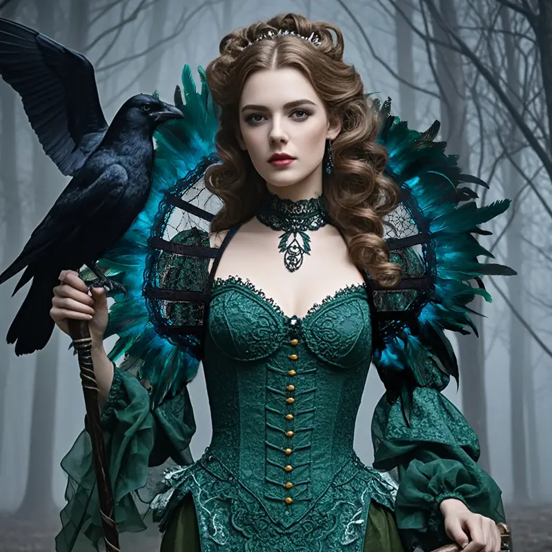 Victorian Gothic Black Feather Collar Scarf And Shoulder Armor Corset Victorian Gothic Black Feather Collar Scarf And Shoulder Armor Corset