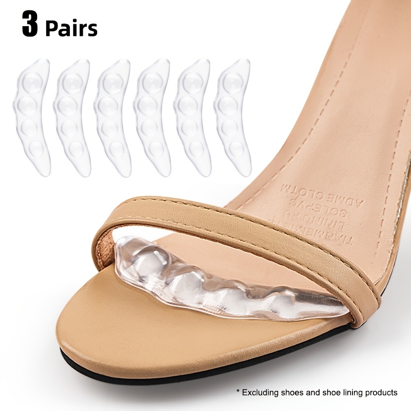 TEMU 3-pack, Silicone Self-adhesive Forefoot Insoles, Comfortable Insoles With Reduced Cushioning And Soft Elasticity For Foot Protection, Suitable