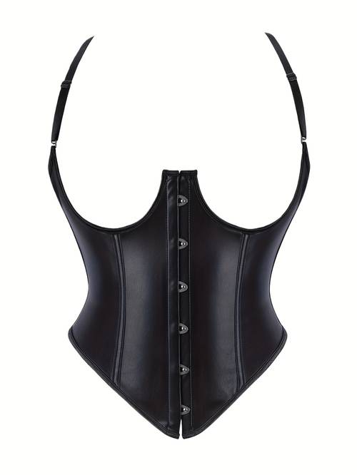 womens underbust corset polyester polyamide knit fabric solid color with contrast faux fur detail adult body shaper and tummy control innerwear