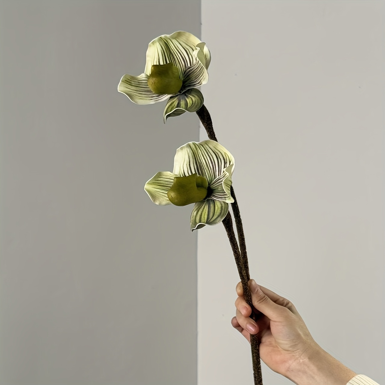 2 Artificial Orchid Branches - Height 19.7 Inches (50cm) High-quality Floral Decor For Home & Event Styling