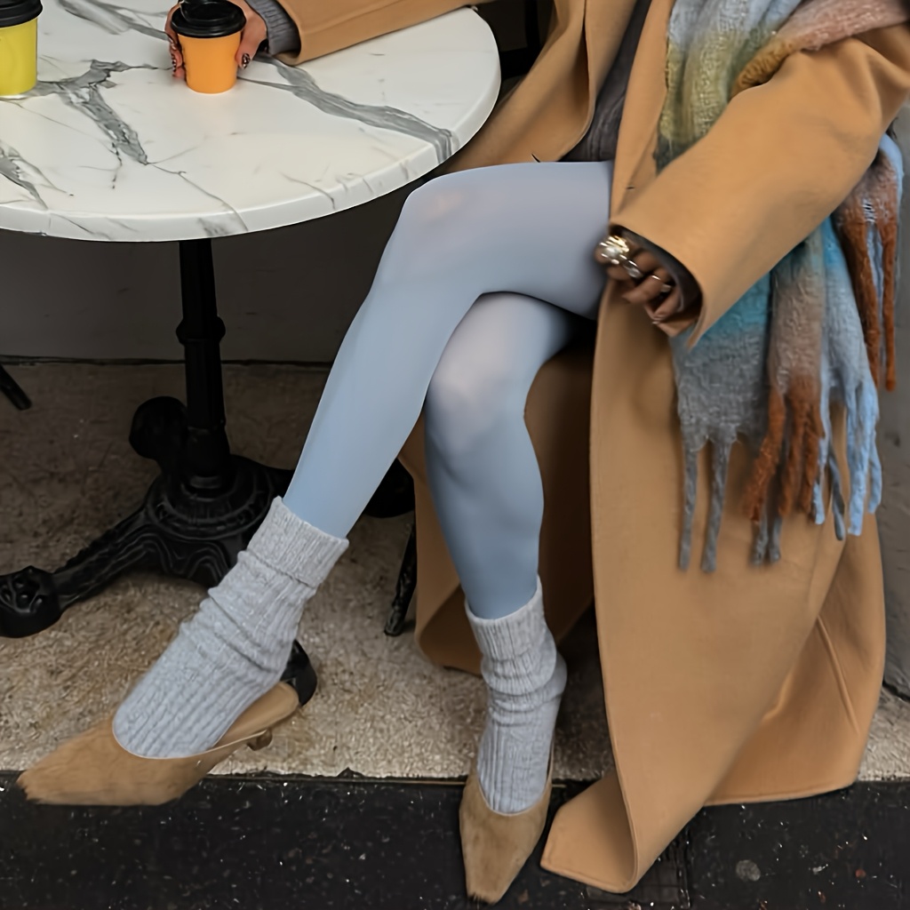 1pair     color matching 90 130lbs inner ins influencer same style medium thick   sheer 50d womens elastic tights   versatile fashion elegant matching tights