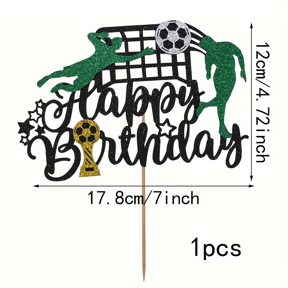 A Shiny Soccer Trophy Birthday Decoration, Perfect For Birthday Parties And Baking Decor