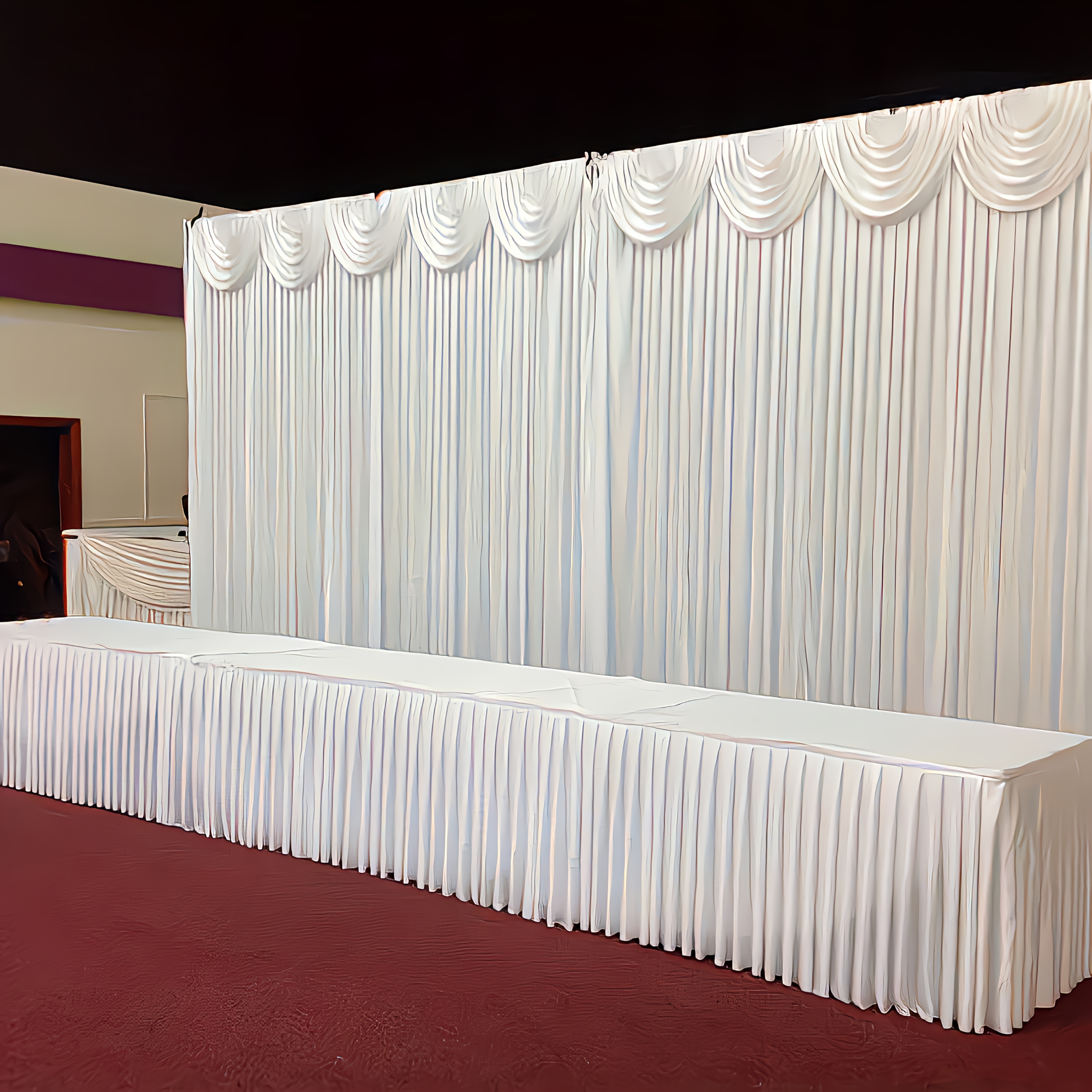 TEMU Photography Backdrop 1pc Elegant Wedding Backdrop Curtains White - Premium Silk Drapes And Smooth Hanging - For Wedding, Birthday, Graduations,