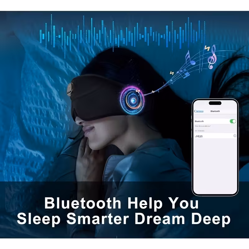 wireless sleep mask 100 blocking 3d contoured eye mask 38 white noise tracks sleep music with auto shut off breathable pressure ideal for side sleepers travel unisex gift for men and women Product details 0