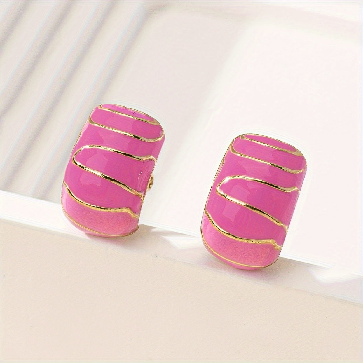 E-shop Paar süße, elegante, mehrfarbige Emaille-Ohrschmuck-Hüllen für Damen, für Feiertage, Geburtstage, Dates, Abschlussbälle, , Hochzeitsfeiern,