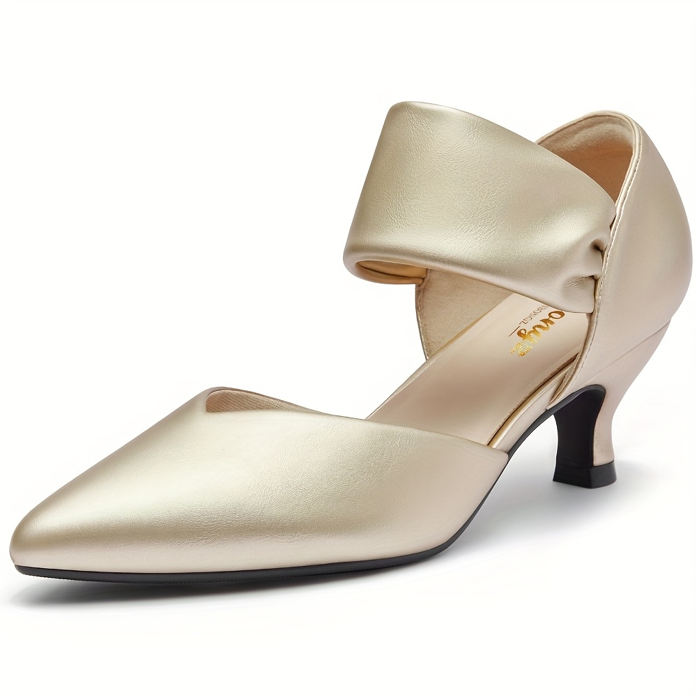 Kitten Heels Women Closed Toe Comfortable Low Heels