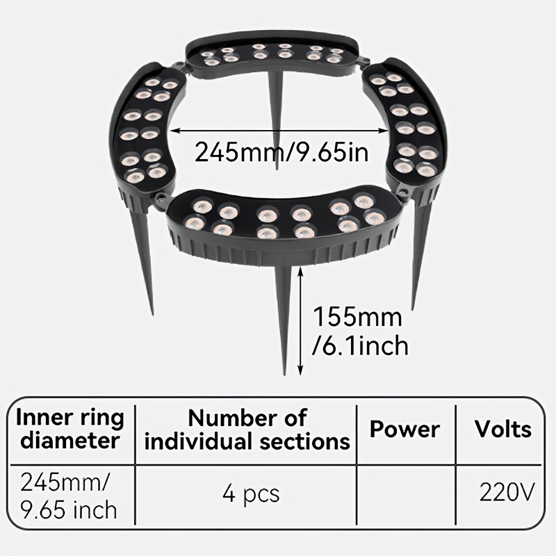 TEMU Confezione da 6/4/1 LED da Parete, IP65, Luce per Paesaggi Esterni, Luce da Giardino Sotterranea, Luce Decorativa per , Luce /Luce Colorata per