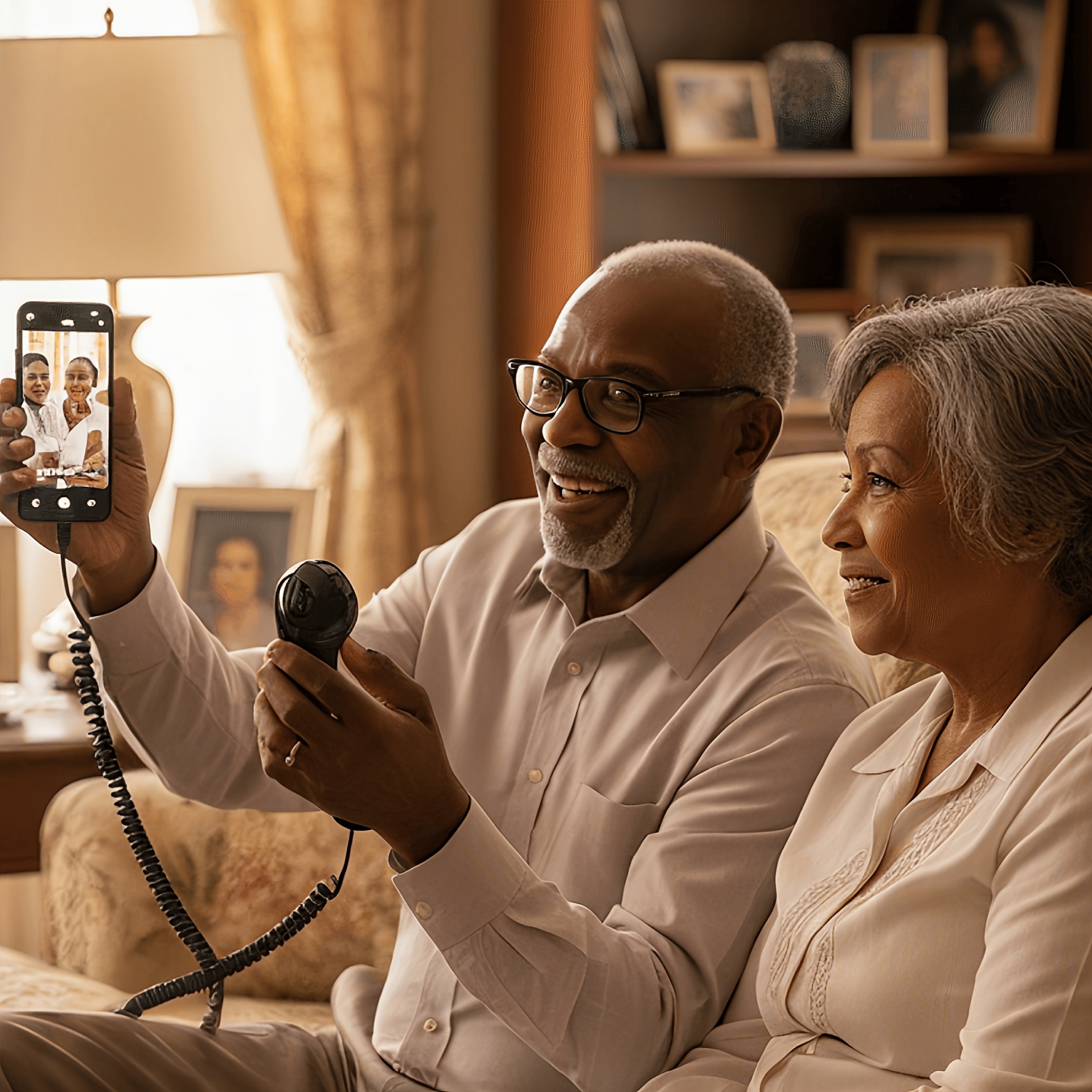 Retro Type-C Wired Headphones • Classic Desk Phone Design • Plug-and-Play • Compatible with Android & iPhone • Anti-Tangle Cable + Volume Control • Perfect for Halloween & Christmas Gifts