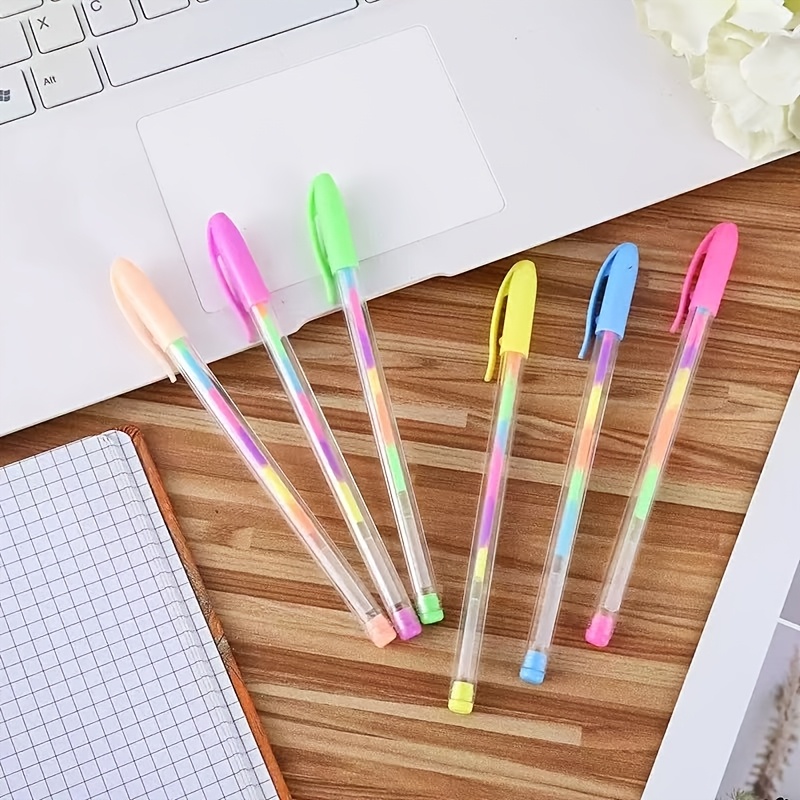 6 Random Colors Neon Gel Pen Set, , Shimmering Ink, Vibrant Mixed Colors, Smooth Writing, Suitable For Journaling, Greeting Cards, Crafts, Scrapbooking, Drawing, Notes, And Art Projects