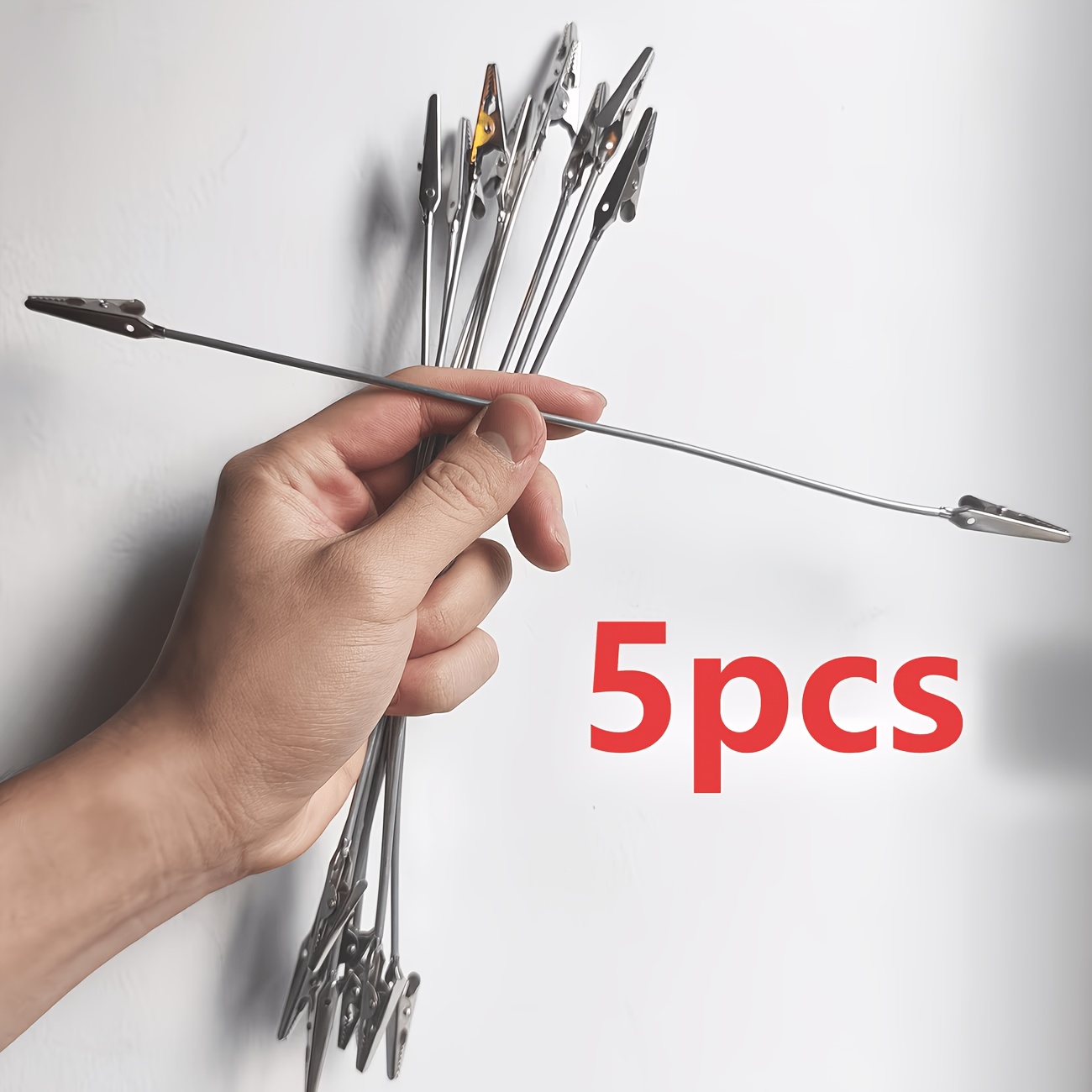 TEMU Juego de 5/10 pinzas de multiusos de punta, pinzas de de larga de metal, adecuadas para tarjetas, fotos, tarjetas de y fijación de papel de